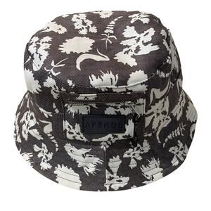 AFENDS THC Hemp Organic Cotton Beach Bucket Hat Gray White Floral Mens Unisex